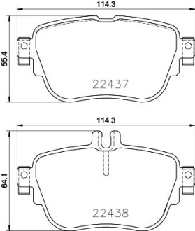 Колодки гальмівні дискові комплект; задн. / MB E-class W213 2016> - HELLA 8DB355025781