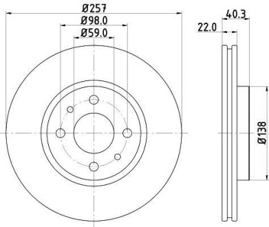 Тормозной диск - HELLA 8DD 355 103-971