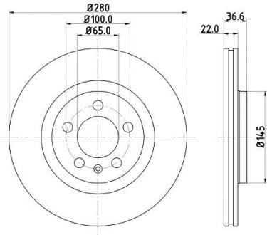 Диск гальмівний з покриттям PRO; передн. - HELLA 8DD355105381