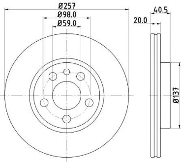 Тормозной диск - HELLA 8DD 355 105-621