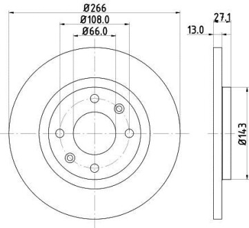 Тормозной диск - HELLA 8DD 355 105-751