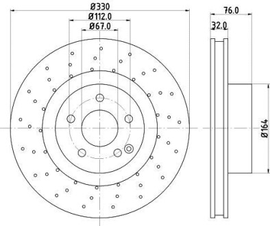 Тормозной диск - HELLA 8DD 355 106-851