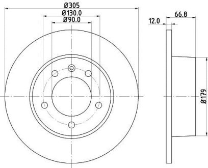 Тормозной диск - HELLA 8DD 355 108-291