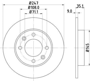 Тормозной диск - HELLA 8DD 355 108-391