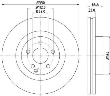 Гальмівний диск перед. W211/204 02-15 (PRO) - HELLA 8DD355109-431