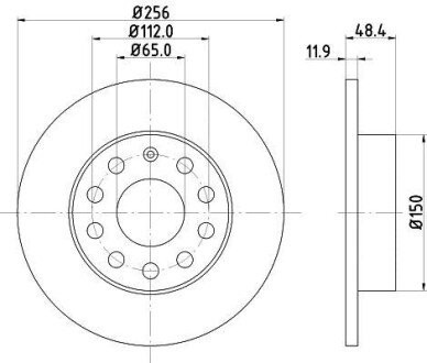 Тормозной диск - HELLA 8DD355109-641