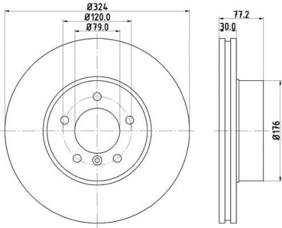 Диск гальмівний з покриттям PRO; передн. - HELLA 8DD355109921