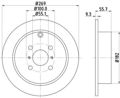 Диск гальмівний з покриттям PRO; задн. - HELLA 8DD355110491