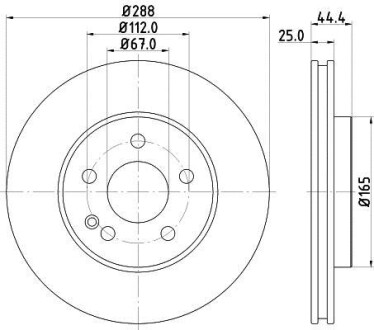 Диск гальмівний з покриттям PRO; передн. - HELLA 8DD 355 111-081