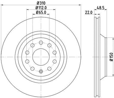 Диск гальмівний з покриттям PRO; задн. - HELLA 8DD355112121