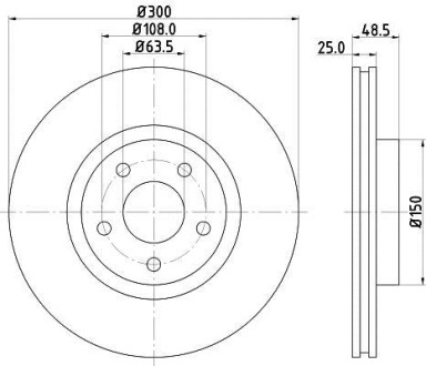 Диск гальмівний з покриттям PRO; передн. - HELLA 8DD355112191