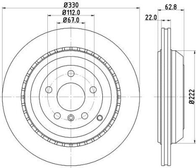 Тормозной диск - HELLA 8DD 355 113-231