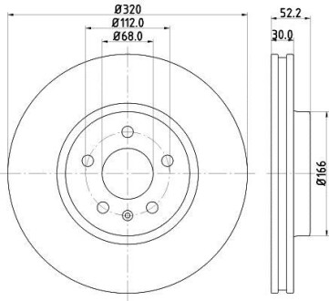 Гальмівний диск пер. Q5/A5/Q5/A4 08- (PRO) - (8K0615301A) HELLA 8DD355113-911