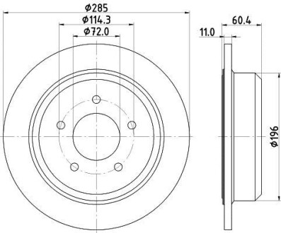 Тормозной диск - HELLA 8DD 355 114-801