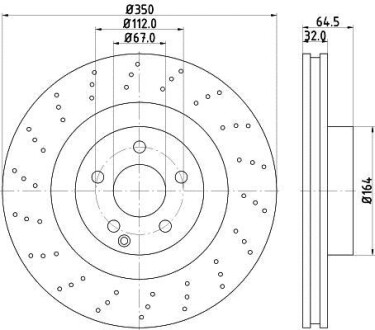 Диск гальмівний з покриттям PRO; передн. - HELLA 8DD355115401