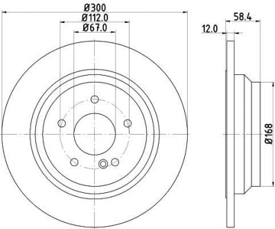 Тормозной диск - HELLA 8DD 355 115-411