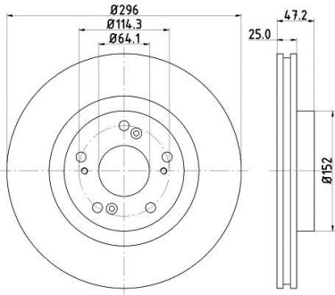 Тормозной диск - (45251TL1G00, 45251TL1G01) HELLA 8DD355116101