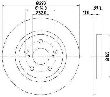 Тормозной диск - HELLA 8DD 355 116-121