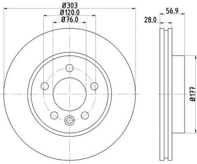 Тормозной диск - HELLA 8DD 355 117-151