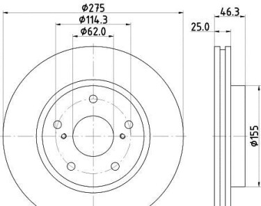 Тормозной диск - HELLA 8DD 355 117-361