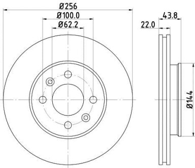 Гальмівний диск перед. Accent/Solaris/Rio 10- 1.1-1.6 (PRO) - HELLA 8DD355117-981