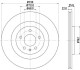 Гальмівний диск зад. A4/A5/A6/A7/Q5/Macan 07- 1.8-3.2 (PRO) 330mm - (4H0615601D, 4H0615601H, 95B615601A) HELLA 8DD355118021 (фото 1)