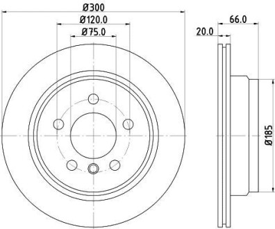 Диск гальмівний з покриттям PRO; задн. - HELLA 8DD355118271