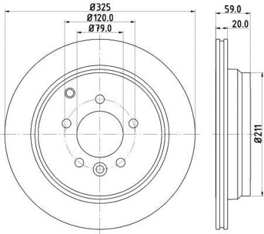 Диск тормозной LAND ROVER DISCOVERY 2.7D 04-/RANGE ROVER SPORT 2.7D 05- задний - (sdb000634, sdb000635, sdb000636) HELLA 8DD355118771