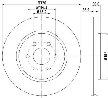 Диск тормозной NISSAN PATHFINDER 05>/NAVARA 05> передний - (402065X00A, 402065X01A, 40206EB320) HELLA 8DD355119001 (фото 1)