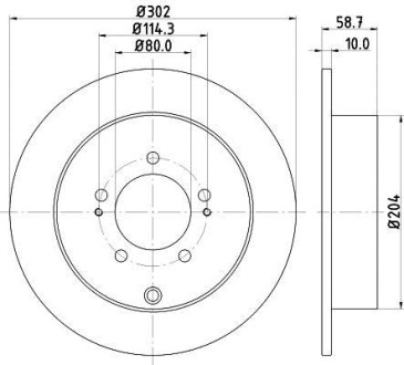 Диск тормозной CITROEN C-CROSSER/MITSUBISHI OUTLANDER/ASX/PEUGEOT 4007 задний - HELLA 8DD355119061