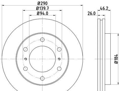 Тормозной диск - HELLA 8DD 355 119-071