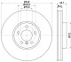 Диск тормозной BMW 5 F10/11/7 F01-04 передний правый вент. D=348мм. - (34116898730, 34116785670, 6785670) HELLA 8DD355119271 (фото 1)