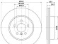 Диск тормозной BMW 5 F10/11/7 F01-04 задний вент. D=345мм. - (34216775289, 6775289) HELLA 8DD355119281 (фото 1)
