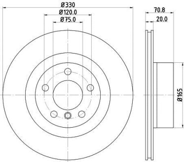 Диск гальмівний з покриттям PRO; задн. / BMW X3 F 25 2010-2017 - HELLA 8DD355119541