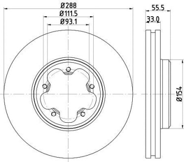 Тормозной диск - (1763885, 1842994, BK211125BB) HELLA 8DD 355 120-111