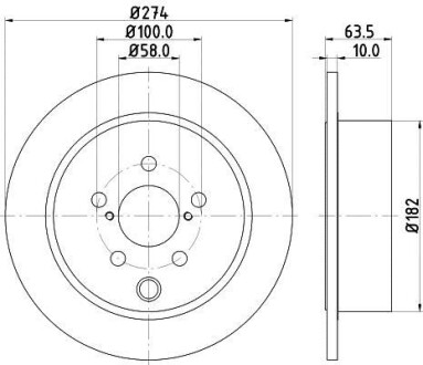 Диск гальмівний з покриттям PRO; задн. - HELLA 8DD355120341