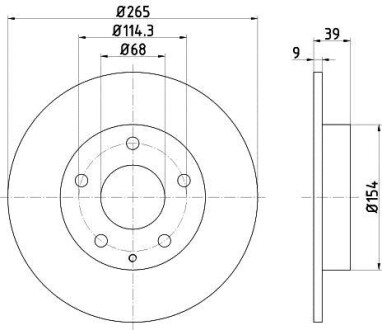 Диск гальмівний з покриттям PRO; задн. - (b45G26251B, B45G26251A, BJS726251B) HELLA 8DD355120461