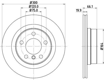 Тормозной диск - (3421679222, 3421685500, 34216855OO) HELLA 8DD355120971