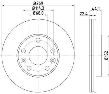 Диск тормозной PRO - HELLA 8DD355122431