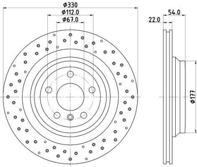 Тормозной диск - HELLA 8DD 355 122-551