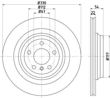 Диск гальмівний PRO High Carbon; задн. - HELLA 8DD 355 122-561