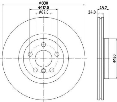 Тормозной диск - HELLA 8DD 355 122-641