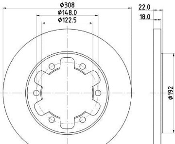 Тормозной диск - HELLA 8DD 355 122-831