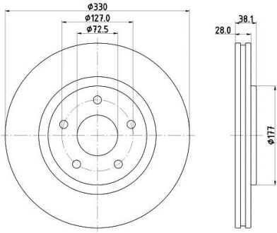 Тормозной диск - HELLA 8DD355123-151