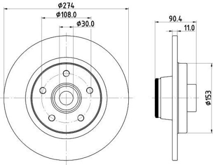 Диск гальмівний з покриттям PRO; задн. - HELLA 8DD355123421