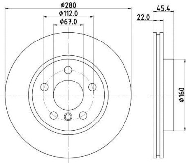 Тормозной диск - (34116799347, 34116866295) HELLA 8DD 355 123-481