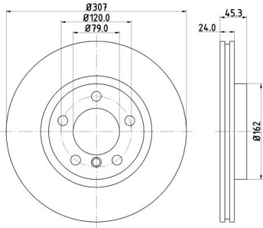 Диск гальмівний - (34119804829, 34119811538) HELLA 8DD355126291