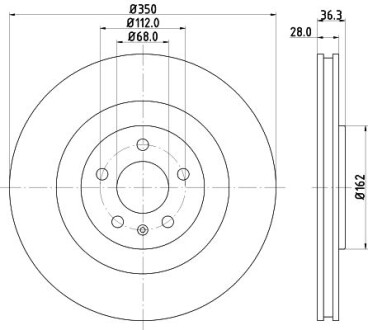 Диск гальмівний PRO High Carbon; задн. - (4M0615601J, 4M0615601P) HELLA 8DD355126421 (фото 1)