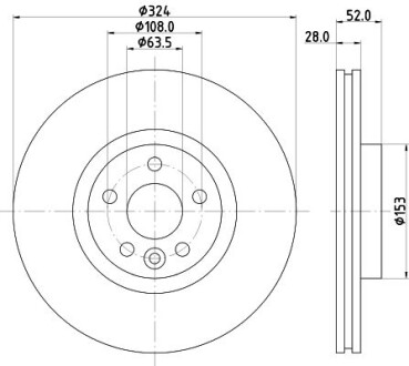 Диск гальмівний PRO High Carbon; передн. - HELLA 8DD355126661