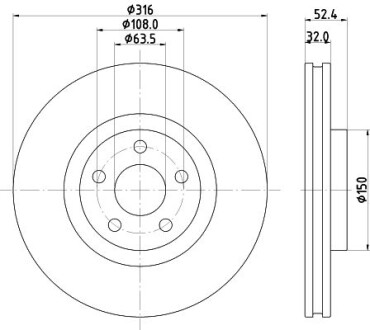 Tarcza ham. malow. prz. FO LIN - (1JGC1125BA, 2019816, 2216733) HELLA 8DD355126701